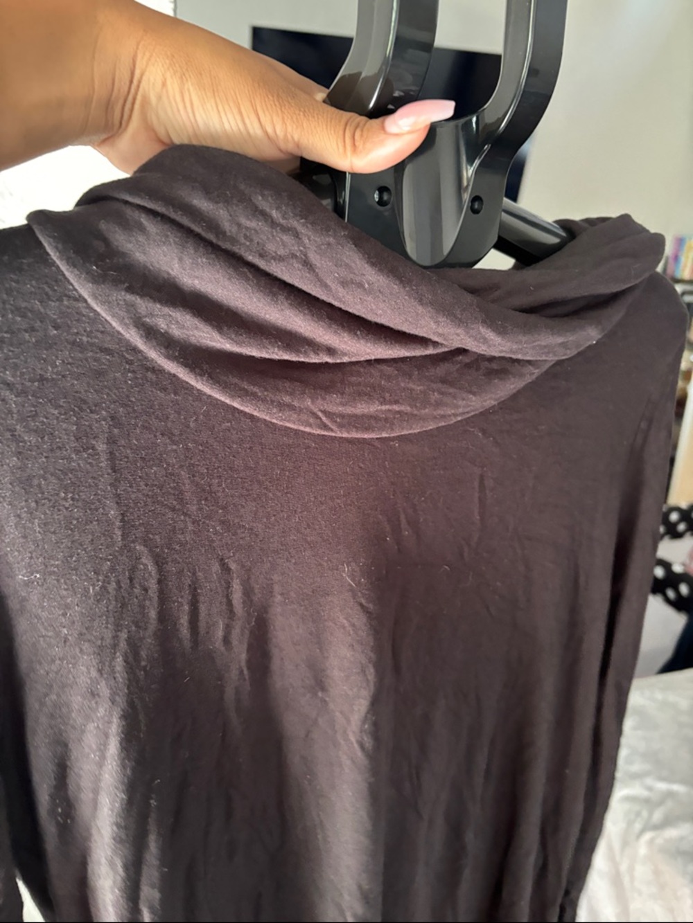 Lou & Grey Long Sleeve Cowl Neck Dress in Black - Picture 5 of 5